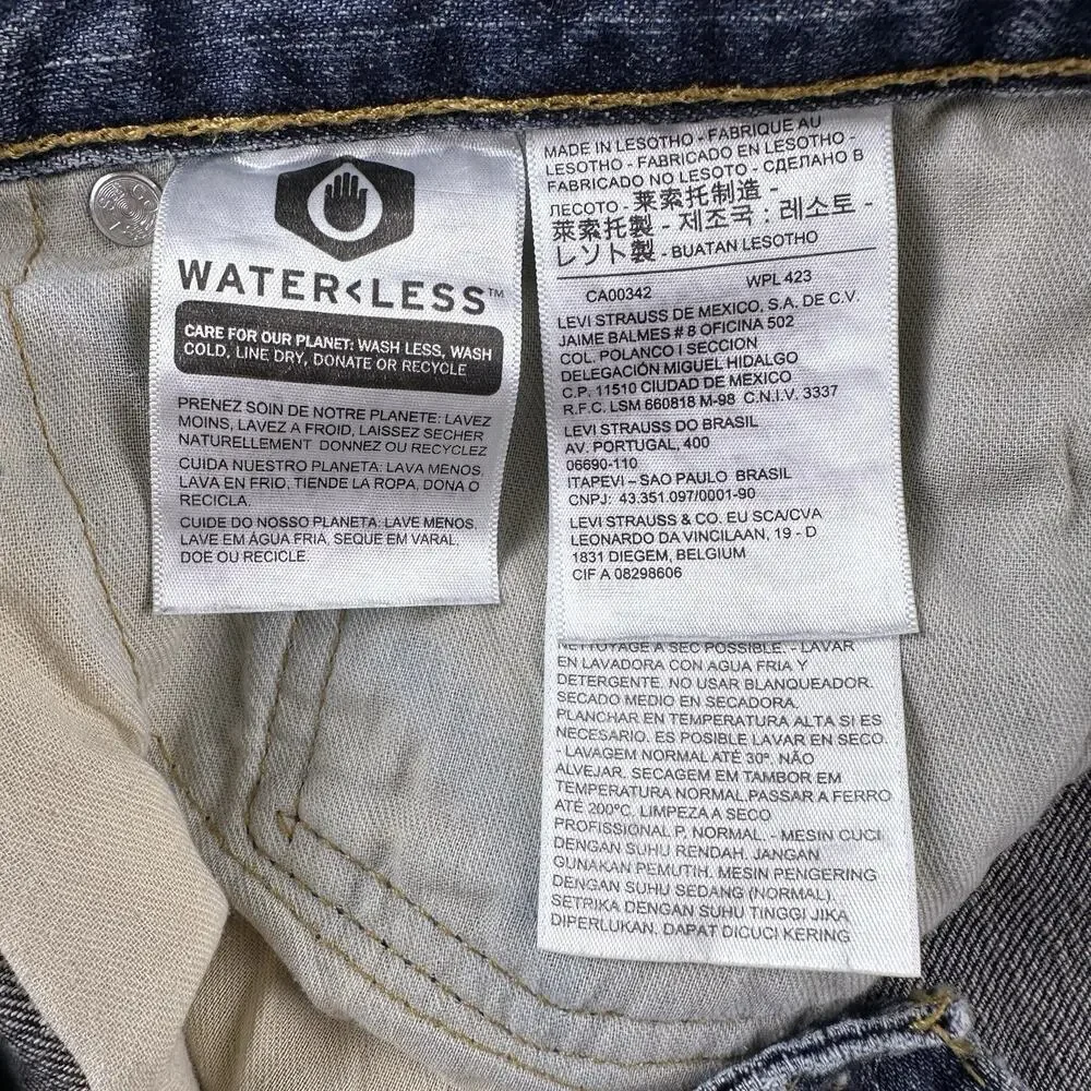 Levis 559 Jeans Men's 36x30 Blue Denim‎ Whiskered Relaxed Straight 100% Cotton